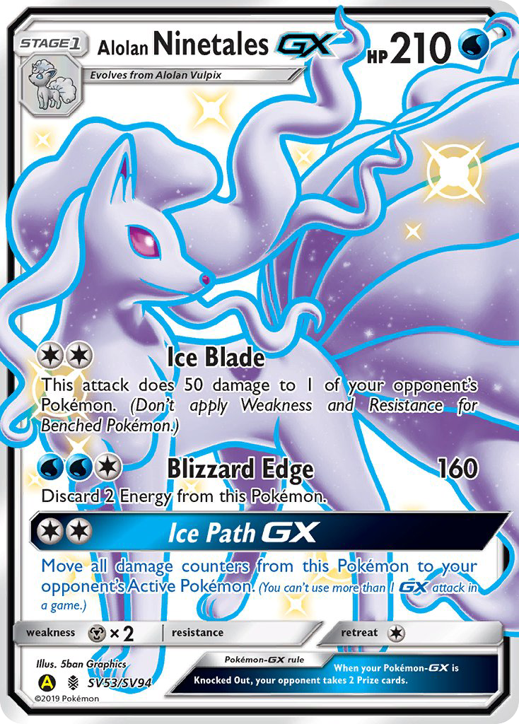 Hidden Fates Shiny Vault Alolan Ninetales GX SV53/SV94